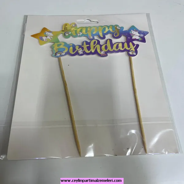 Unicorn Temalı Pasta Bayrağı